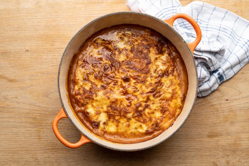 Grøn moussaka med gulerødder og pastinakker